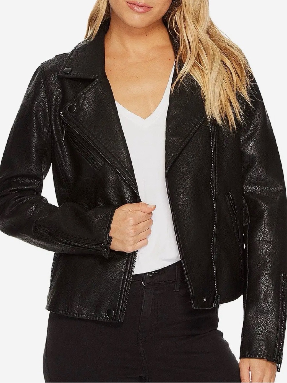 Blank NYC Black Faux Leather Moto Jacket